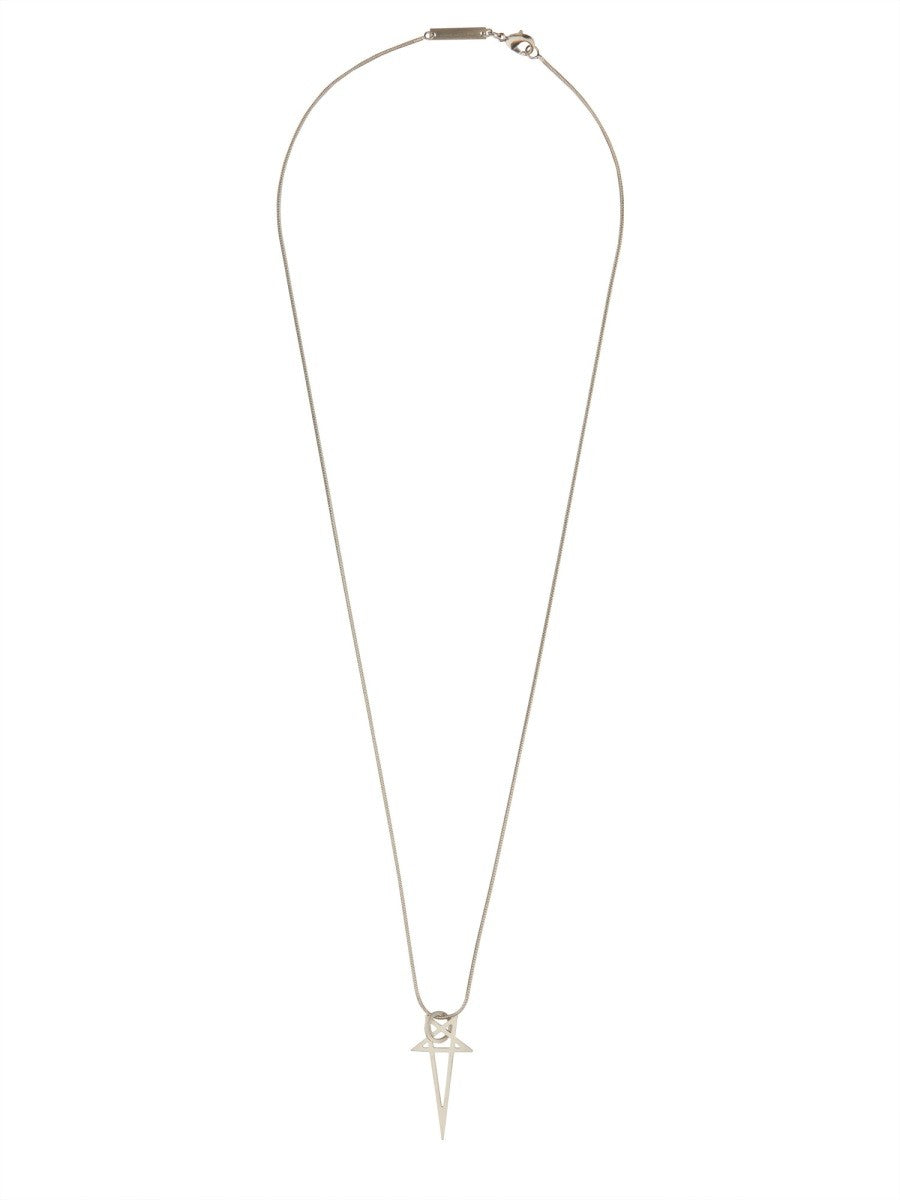 Rick Owens Women's Collana Pentagram Charm Silver