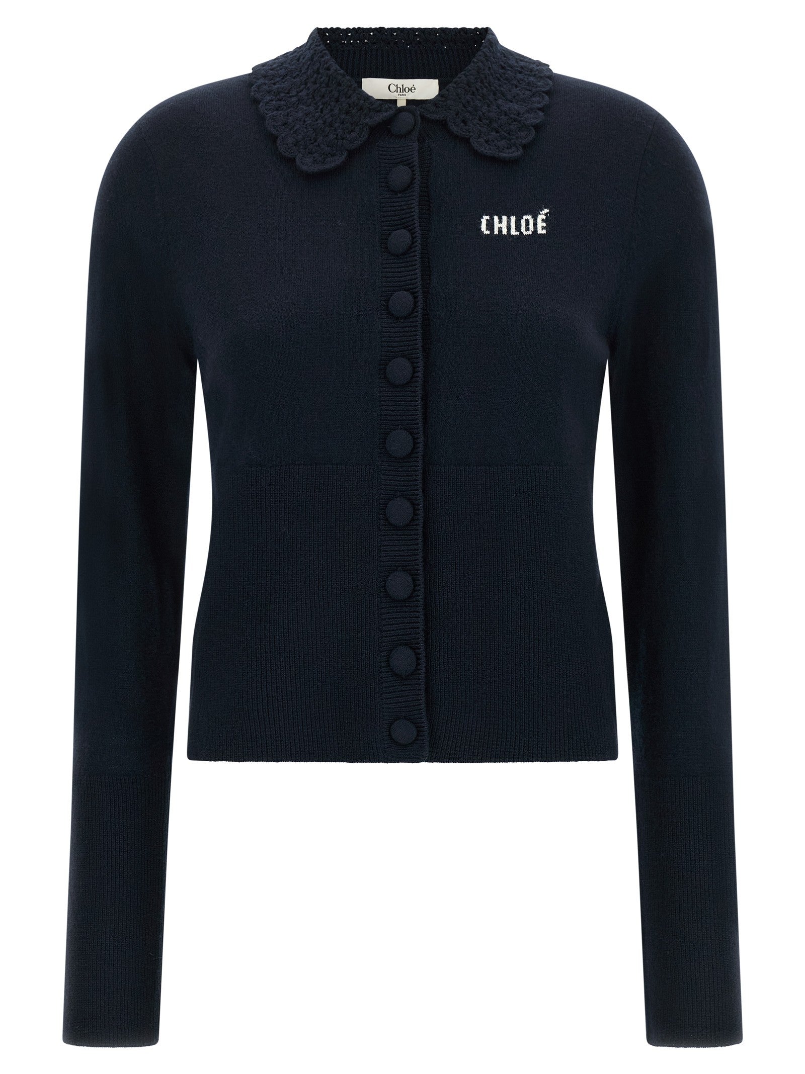 Chloé Collared Cardigan Blue