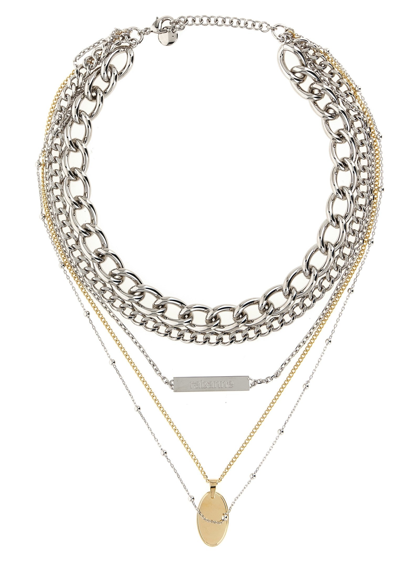 Rabanne Collier Rangs Necklace Silver