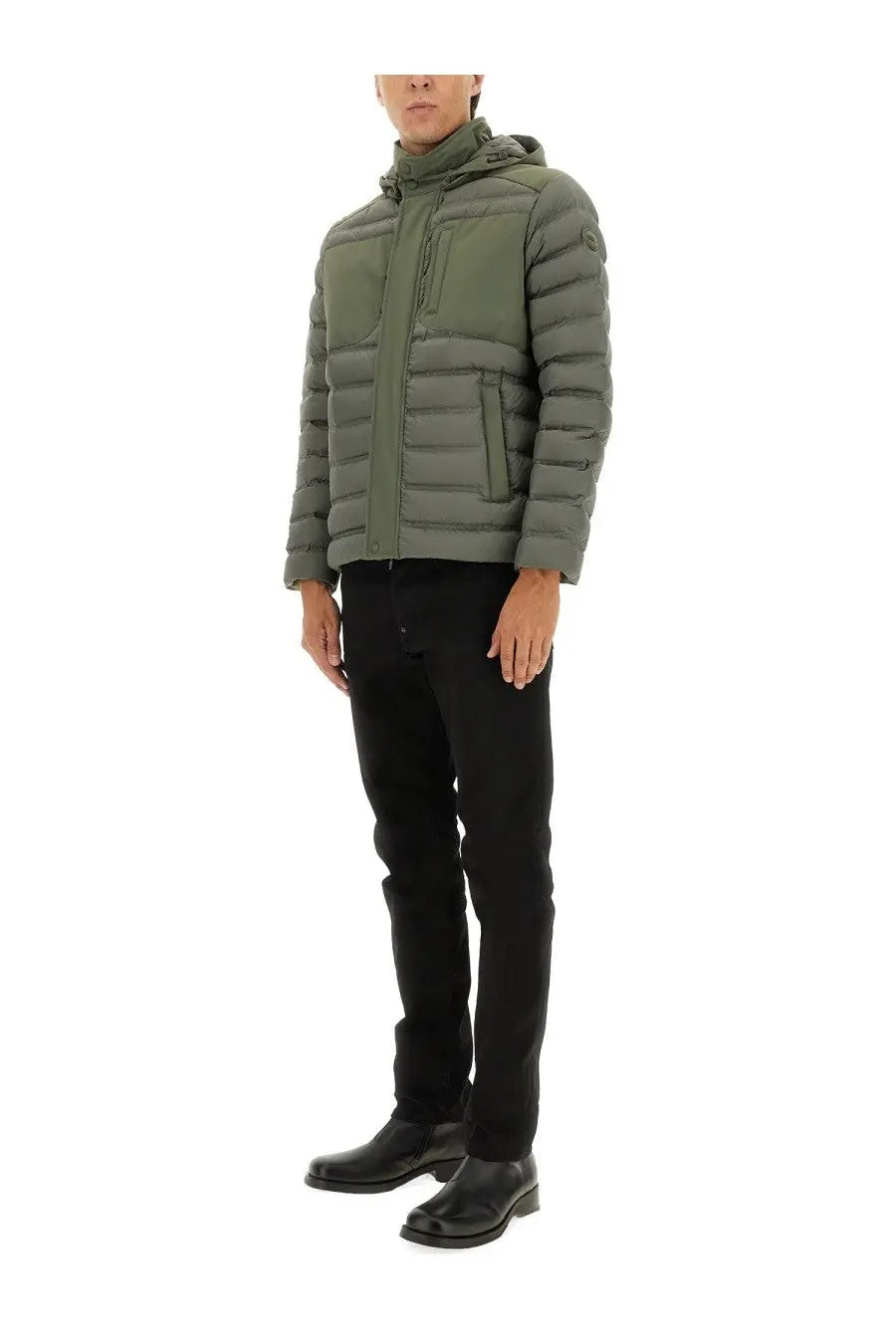 Olive green quilted hooded puffer jacket from colmar men’s down jacket green with warm insulating down fill