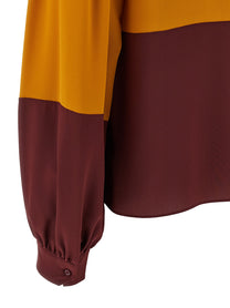 Saint Laurent Color Block Blouse Gold