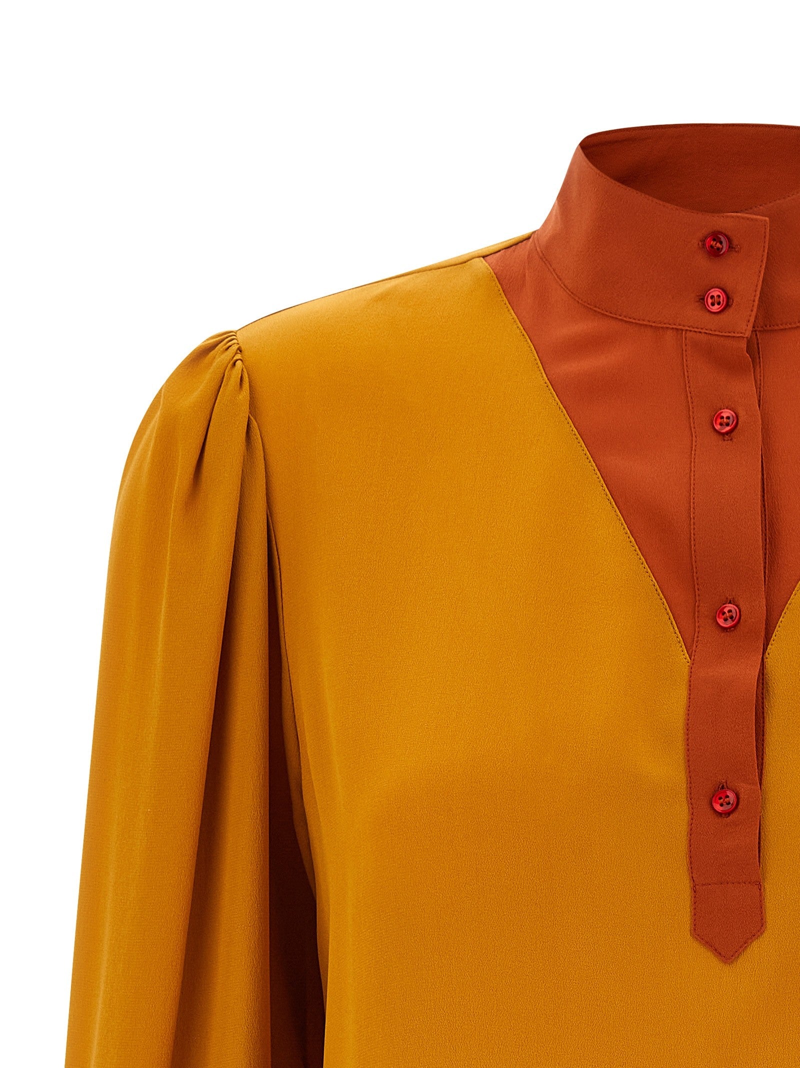 Saint Laurent Color Block Blouse Gold