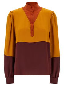 Saint Laurent Color Block Blouse Gold