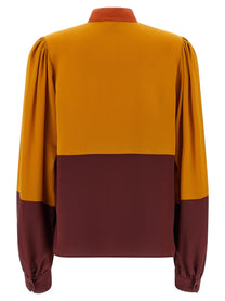 Saint Laurent Color Block Blouse Gold