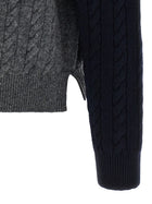 Ferragamo Color Block Braid Sweater Gold, view 4