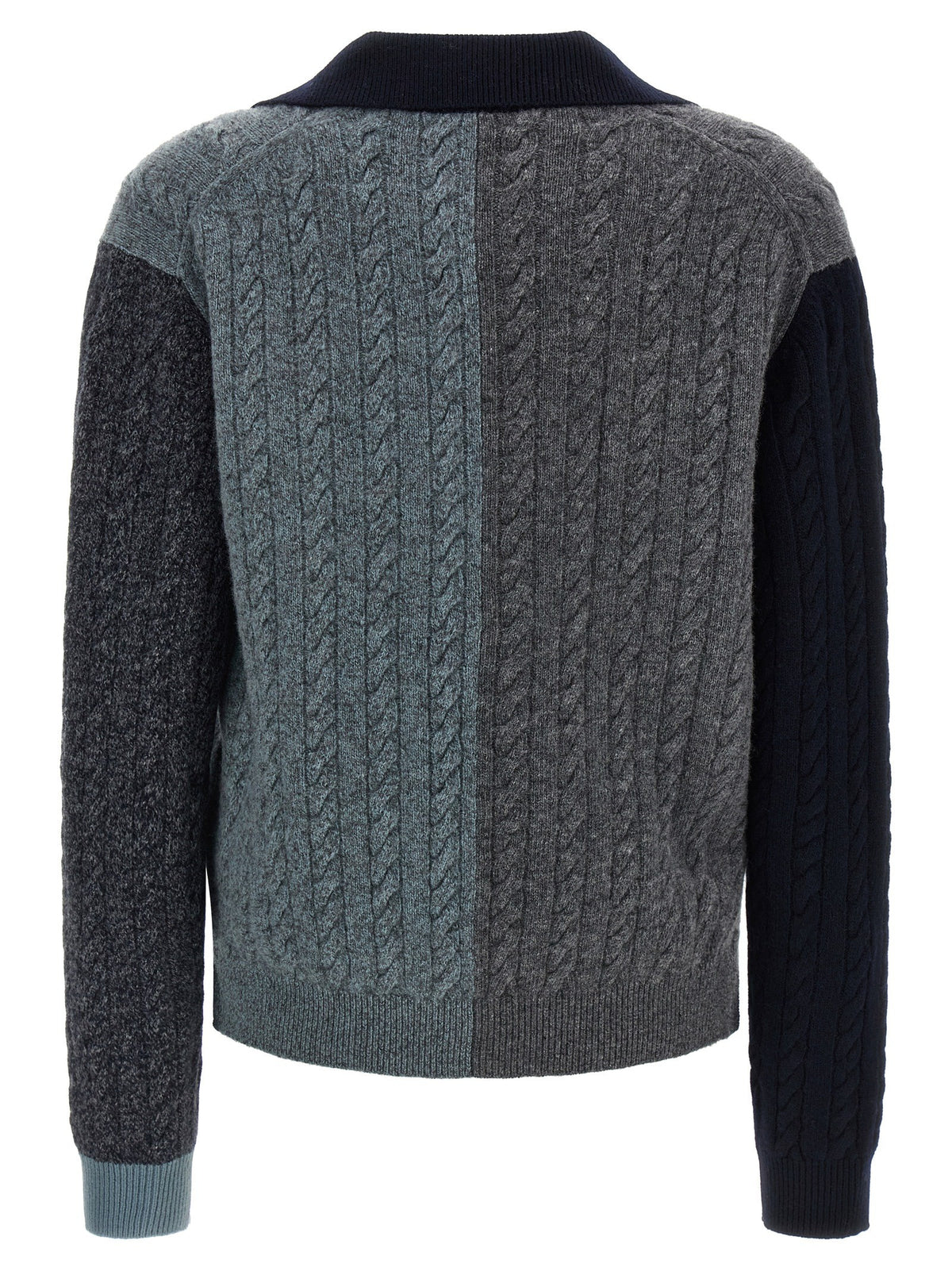 Ferragamo Color Block Braid Sweater Gold, view 2