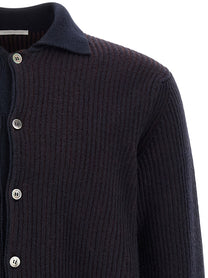 Oliver Lattughi Color Block Cardigan Blue, view 3
