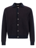 Oliver Lattughi Color Block Cardigan Blue