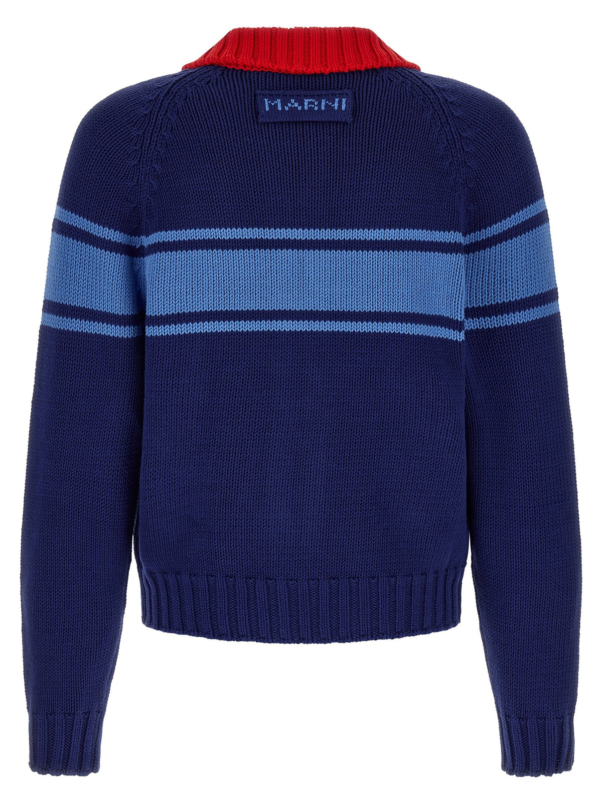 Marni Color Block Details Cardigan Blue, view 2