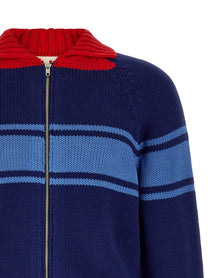 Marni Color Block Details Cardigan Blue