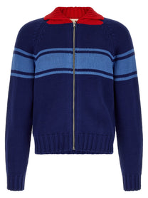 Marni Color Block Details Cardigan Blue