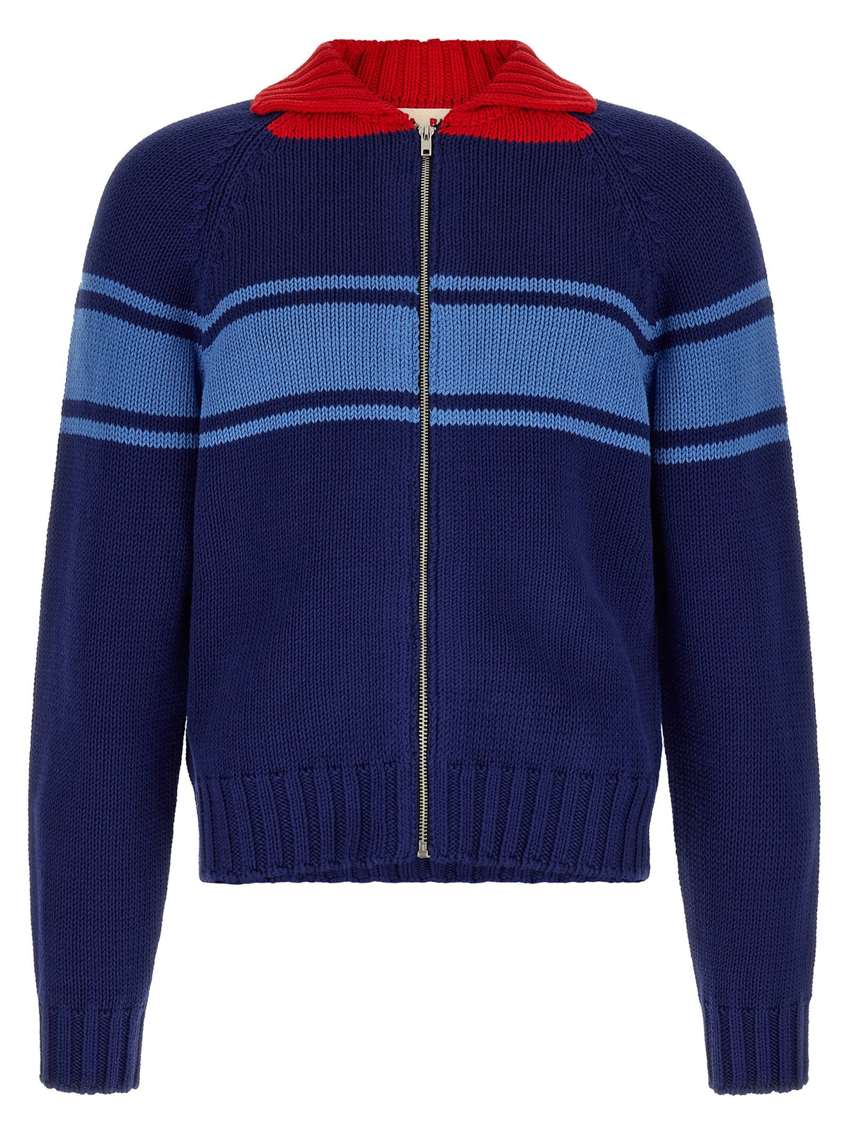Marni Color Block Details Cardigan Blue