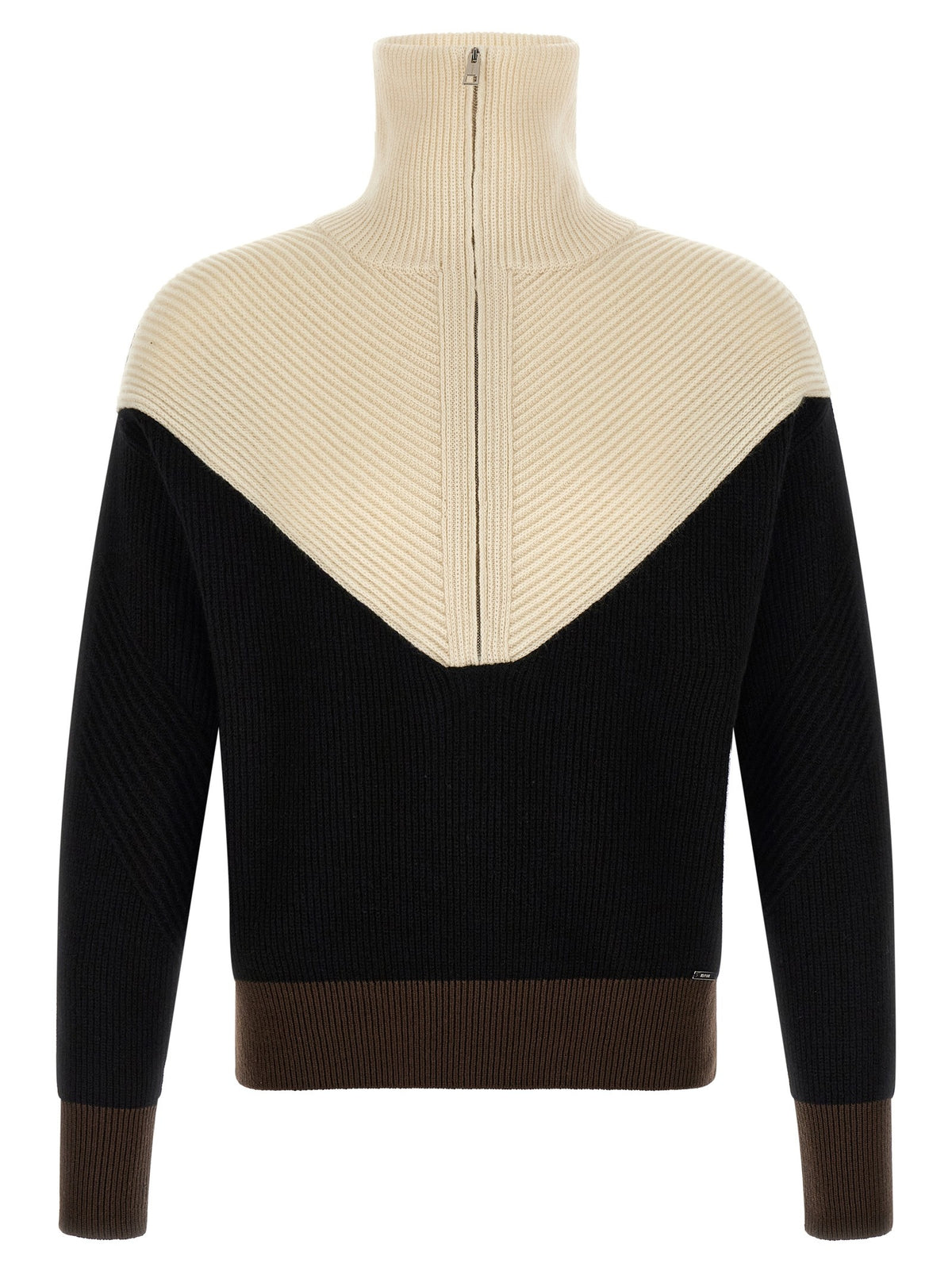 Kiton Color Block Sweater Black
