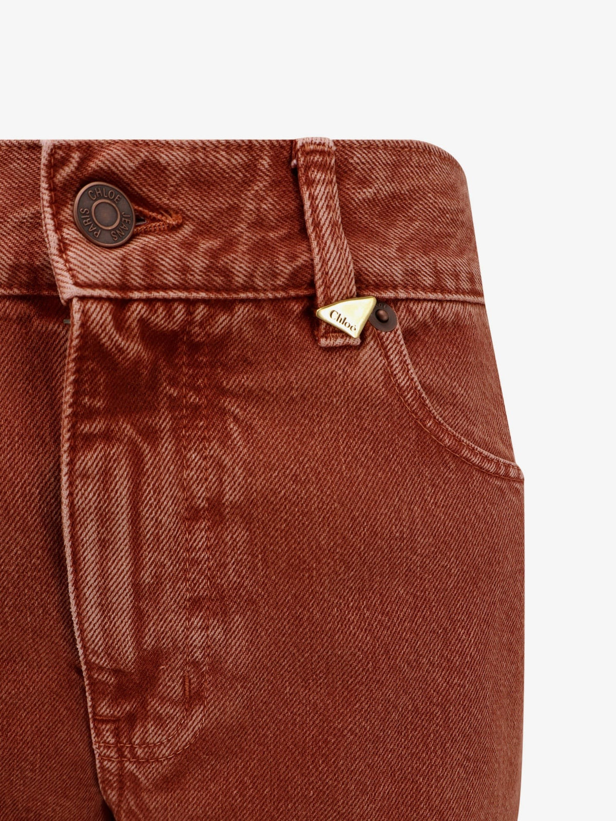 Chloé Women's Colored Denim Trousers Brown