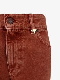Chloé Women's Colored Denim Trousers Brown