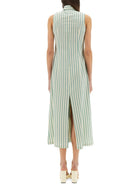 Alysi Women's Colorful Stripes Chemisier Dress Green, view 3
