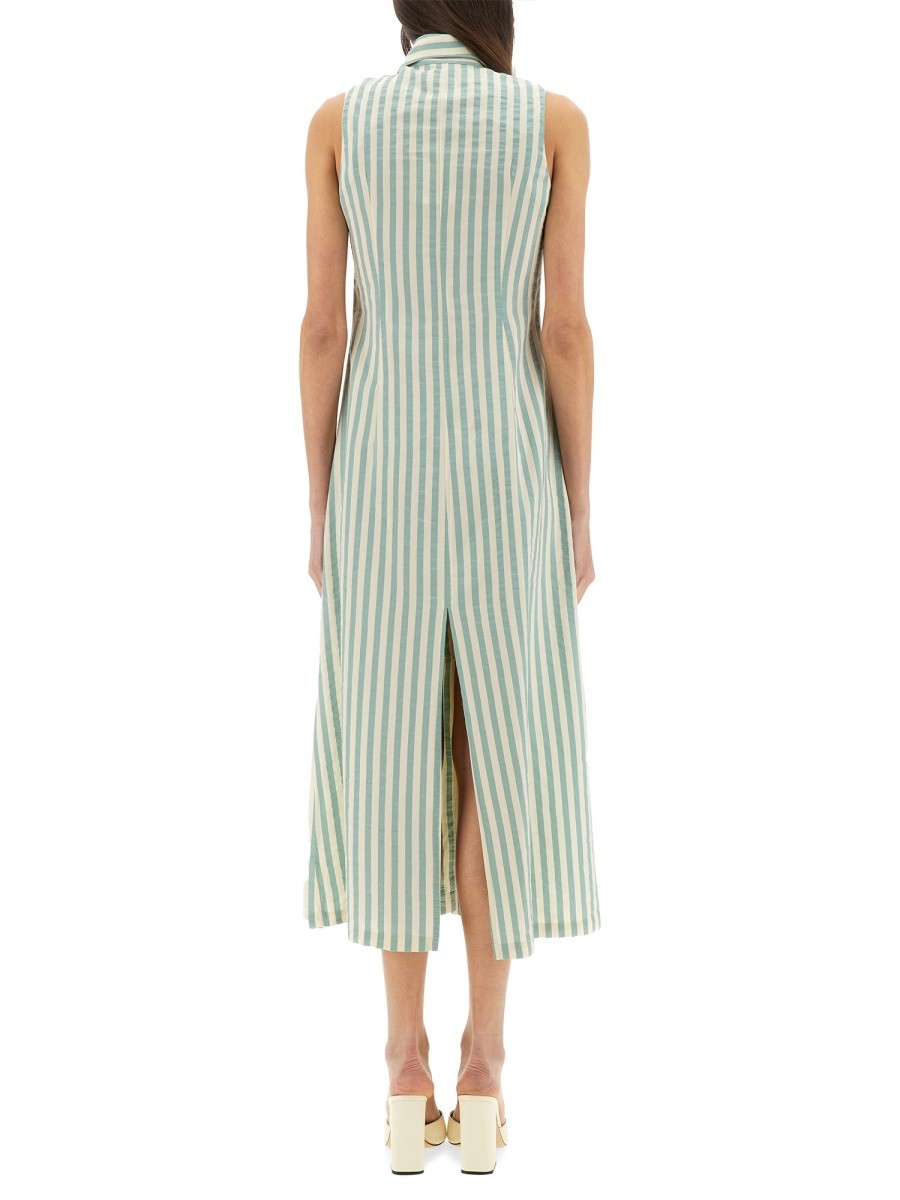 Alysi Women's Colorful Stripes Chemisier Dress Green, view 3