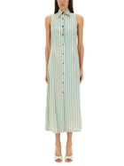 Alysi Women's Colorful Stripes Chemisier Dress Green