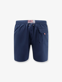 Mc2 Saint Barth Men's Comfort Recycled Nylon Swim Trunks Blue