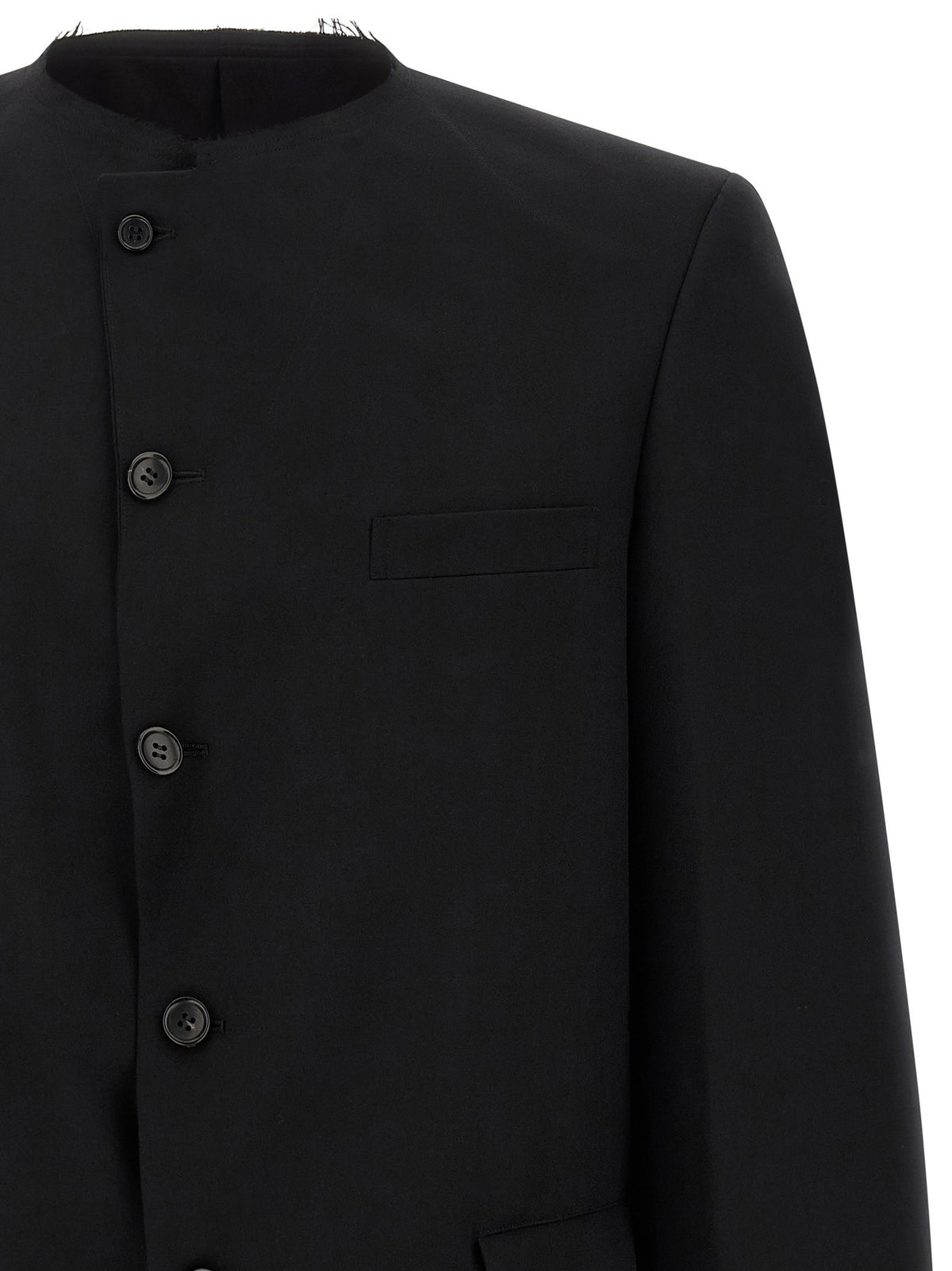 Comme Des Garcons Black Raw Cut Hem Blazer Black, view 3