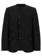 Comme Des Garcons Black Raw Cut Hem Blazer Black
