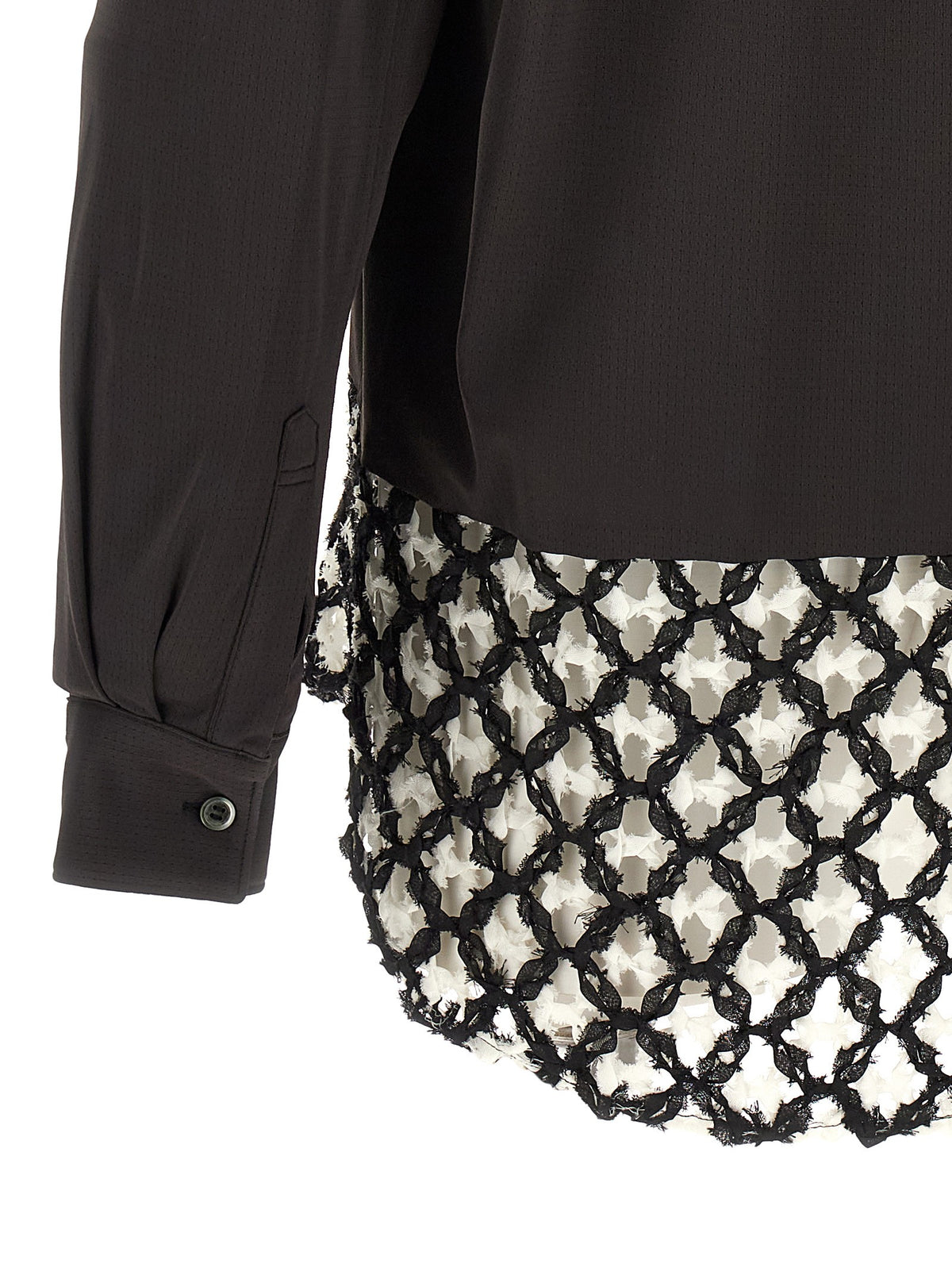 Comme Des Garçons Homme Plus Bicolor Mesh Insert Shirt White, view 4