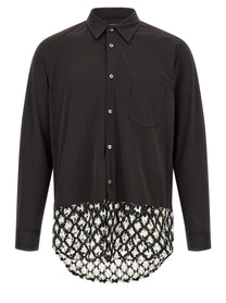 Comme Des Garçons Homme Plus Bicolor Mesh Insert Shirt White