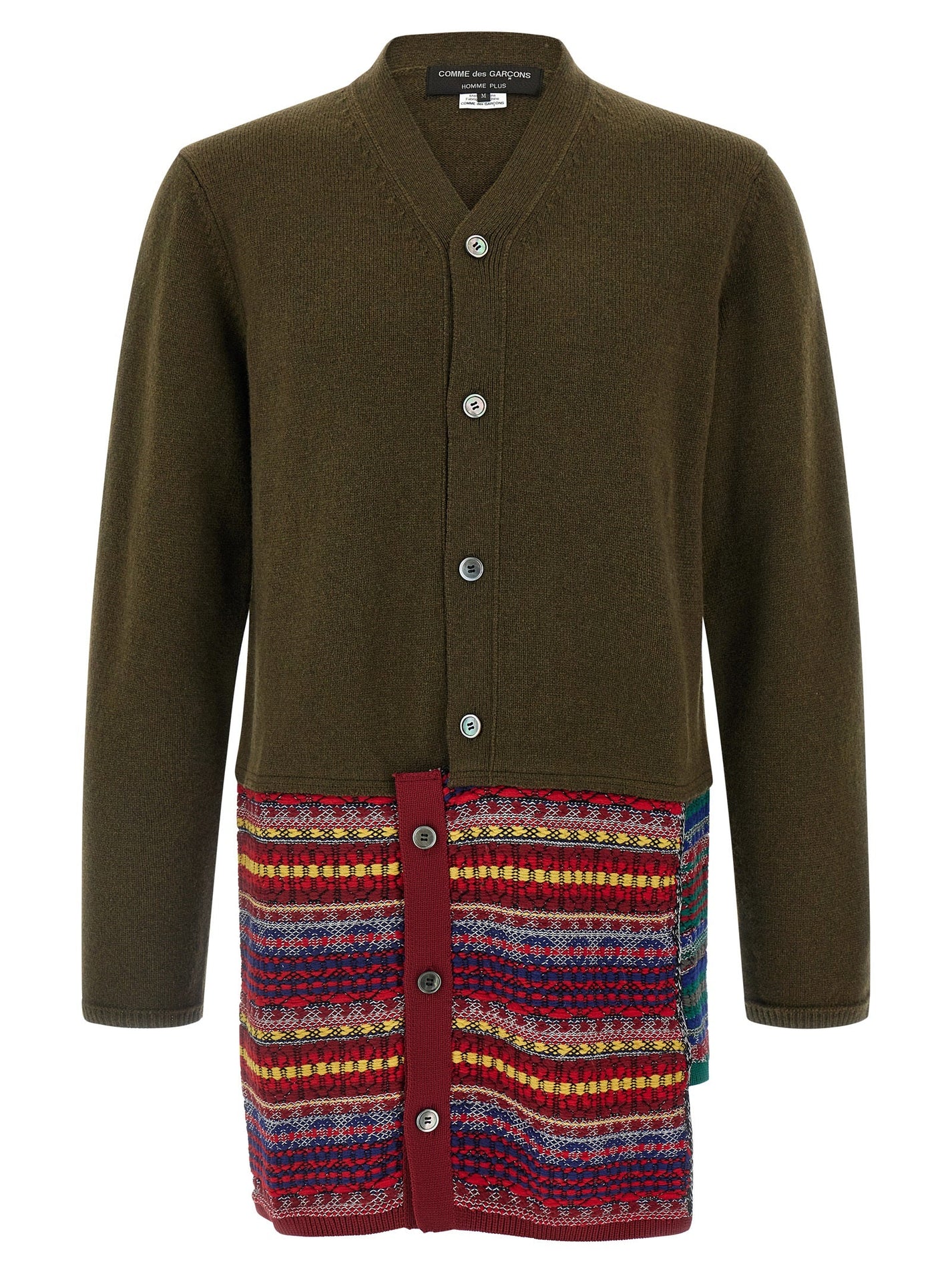 COMME DES GARÇONS HOMME PLUS - COMME DES GARÇONS HOMME PLUS - Jacquard insert cardigan - Men’s Knitwear