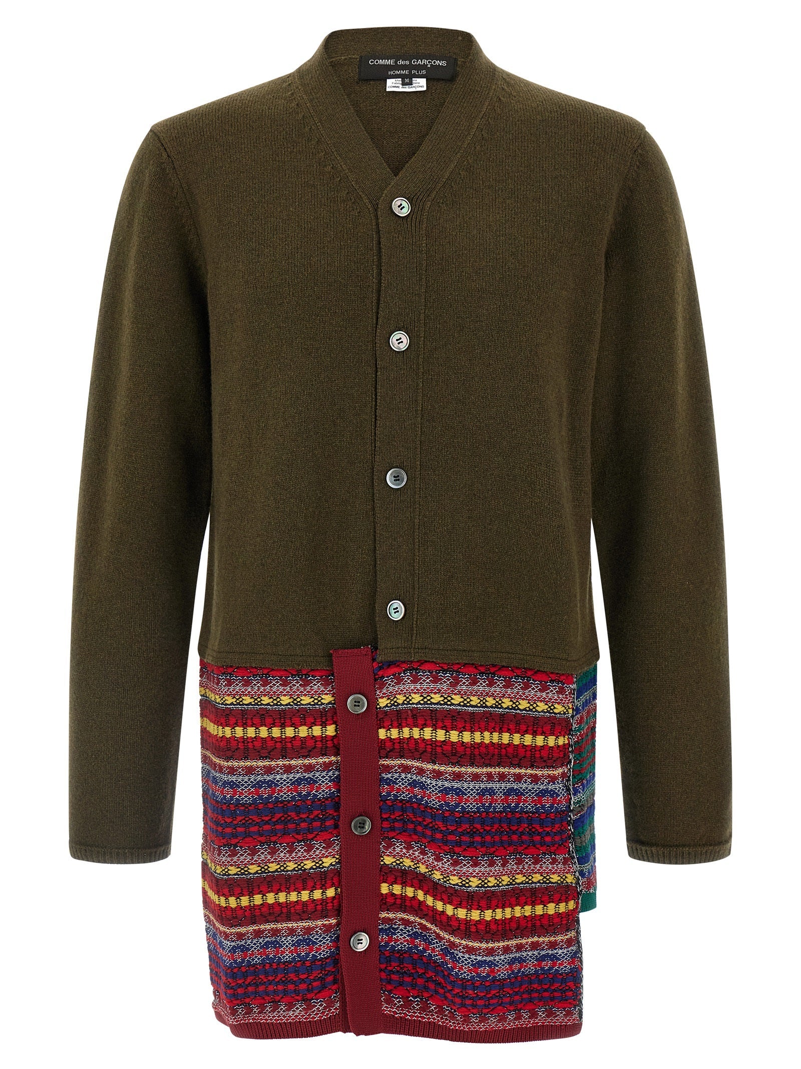 COMME DES GARÇONS HOMME PLUS - COMME DES GARÇONS HOMME PLUS - Jacquard insert cardigan - Men’s Knitwear