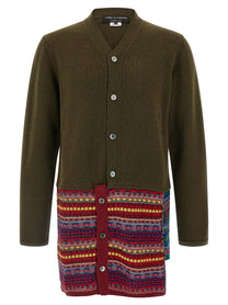 COMME DES GARÇONS HOMME PLUS - COMME DES GARÇONS HOMME PLUS - Jacquard insert cardigan - Men’s Knitwear