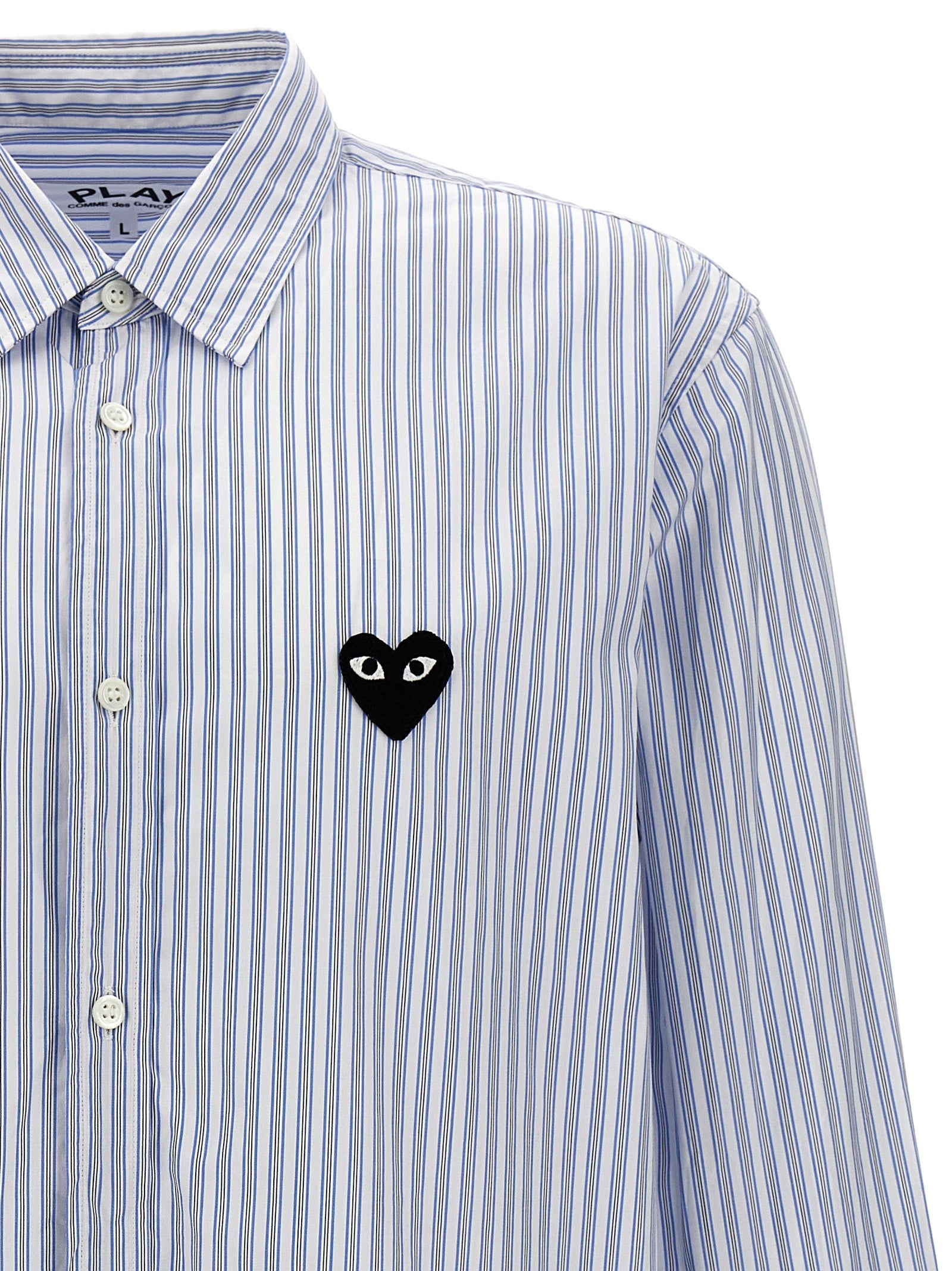 COMME DES GARÇONS PLAY - COMME DES GARÇONS PLAY - Logo patch striped shirt - Men’s Tops