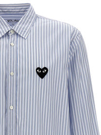 COMME DES GARÇONS PLAY - COMME DES GARÇONS PLAY - Logo patch striped shirt - Men’s Tops