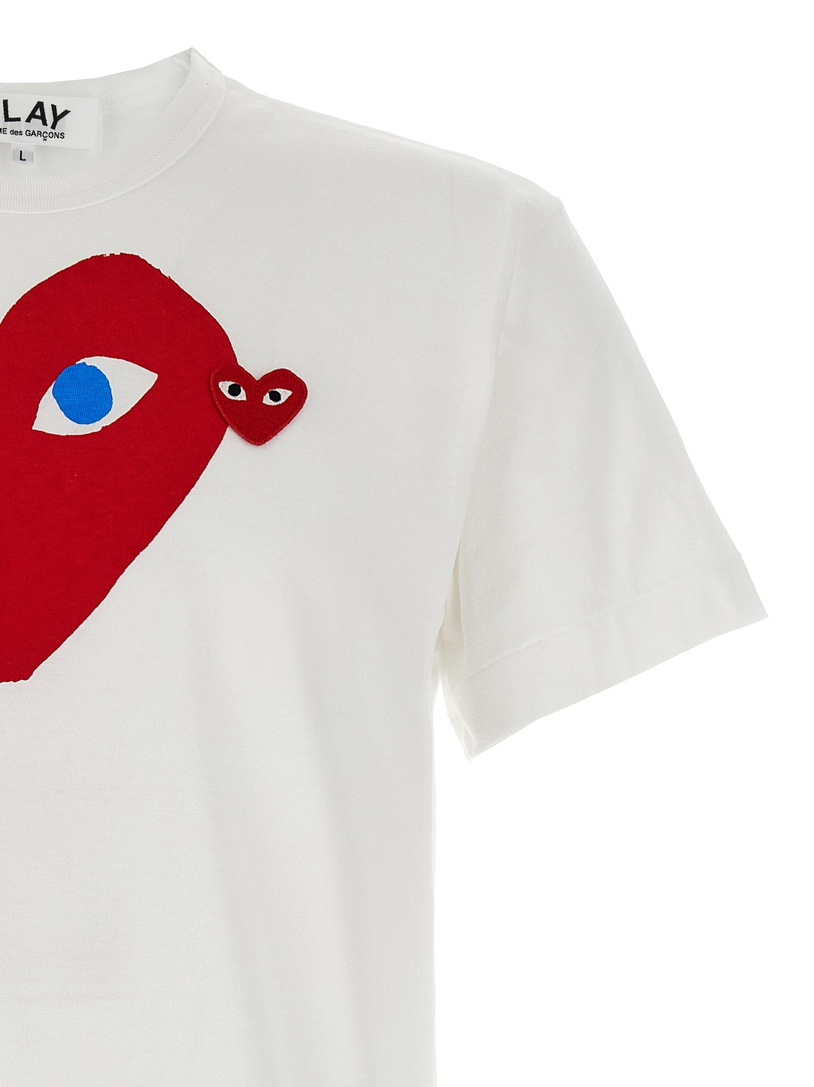 COMME DES GARÇONS PLAY - COMME DES GARÇONS PLAY - Printed T-shirt and logo patch - Men’s Top