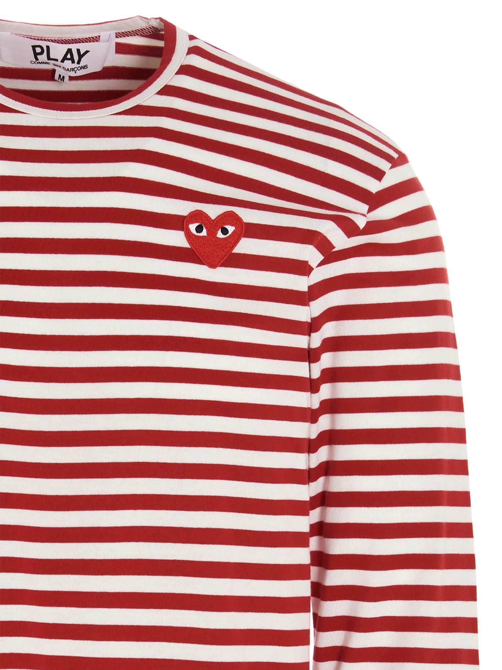 COMME DES GARÇONS PLAY - COMME DES GARÇONS PLAY - Logo patch stripes t-shirt - Men’s Tops