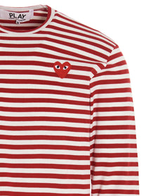 COMME DES GARÇONS PLAY - COMME DES GARÇONS PLAY - Logo patch stripes t-shirt - Men’s Tops