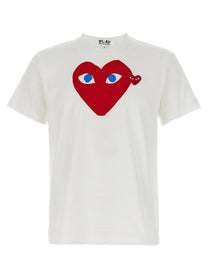 COMME DES GARÇONS PLAY - COMME DES GARÇONS PLAY - Printed T-shirt and logo patch - Men’s Top
