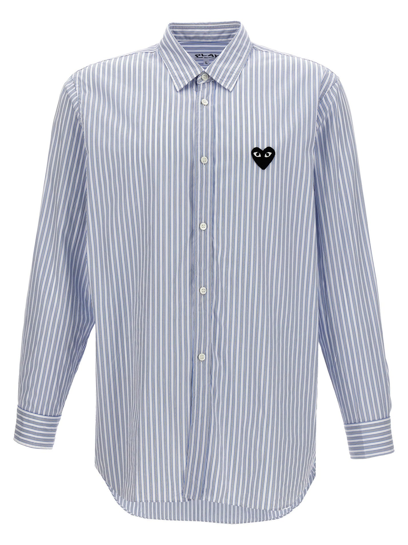 COMME DES GARÇONS PLAY - COMME DES GARÇONS PLAY - Logo patch striped shirt - Men’s Tops