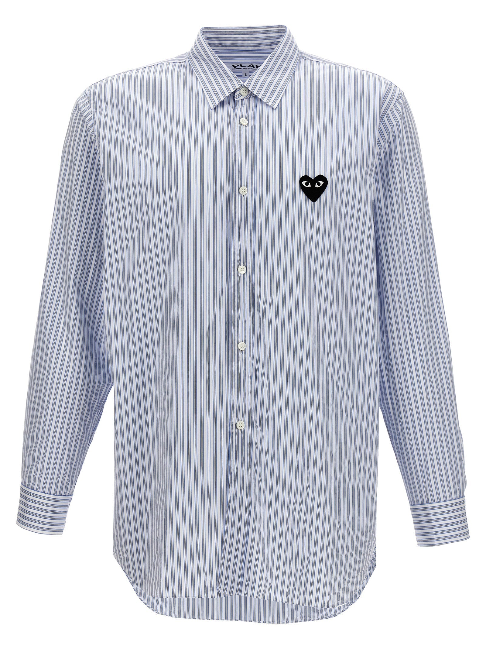 COMME DES GARÇONS PLAY - COMME DES GARÇONS PLAY - Logo patch striped shirt - Men’s Tops