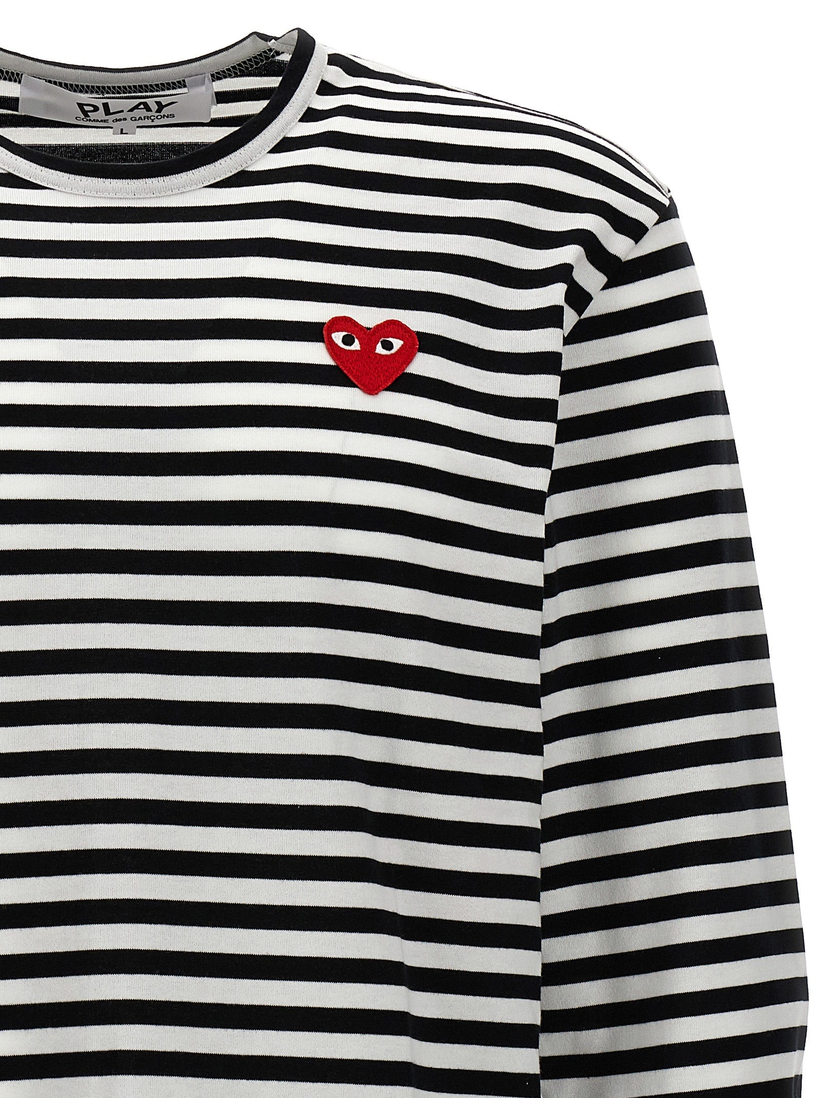 COMME DES GARÇONS PLAY - COMME DES GARÇONS PLAY - Logo patch stripes t-shirt - Men’s Top