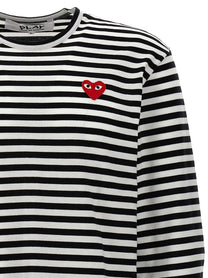 COMME DES GARÇONS PLAY - COMME DES GARÇONS PLAY - Logo patch stripes t-shirt - Men’s Top