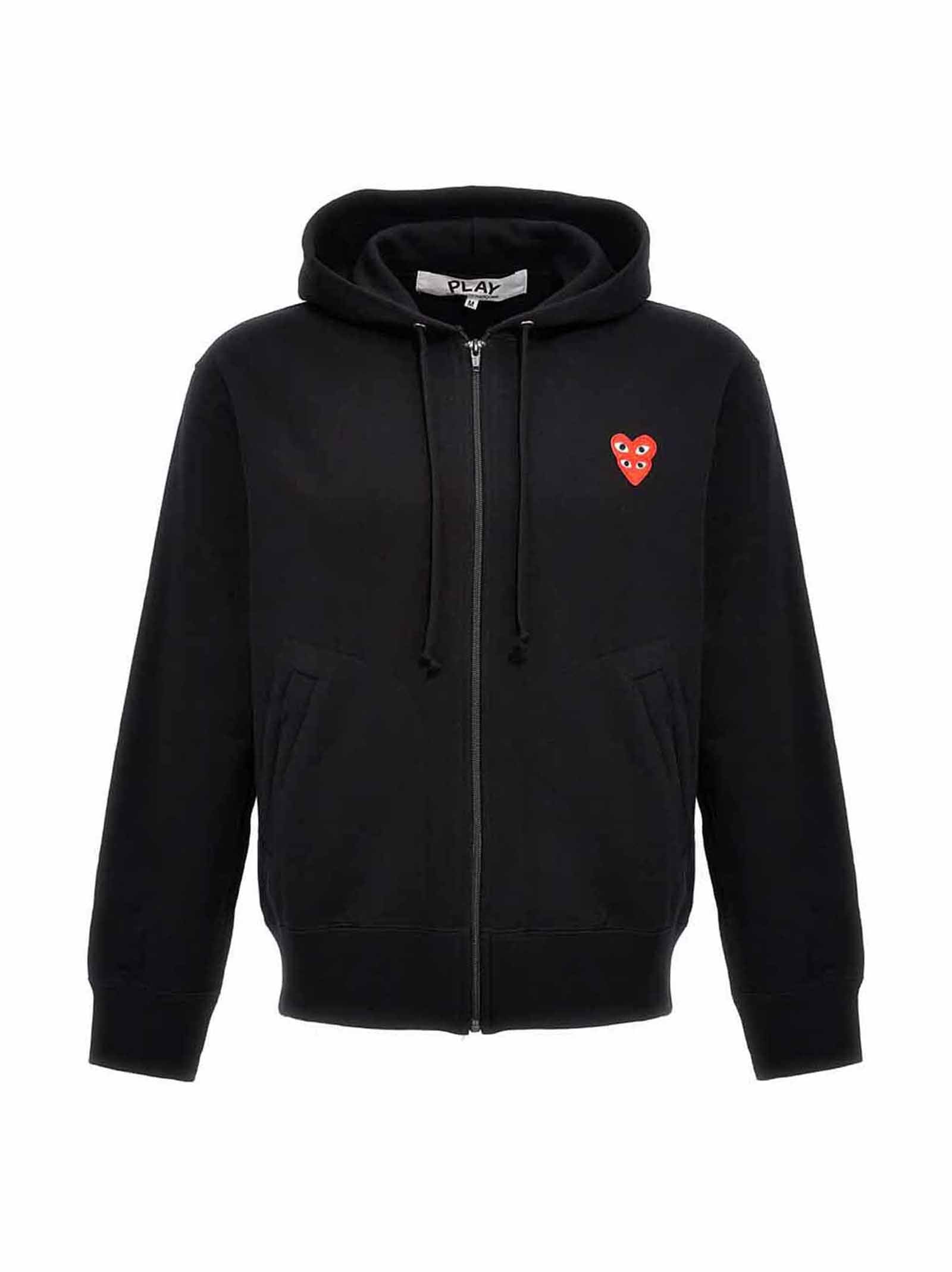 COMME DES GARÇONS PLAY - COMME DES GARÇONS PLAY - ’Double Heart’ hoodie - Men’s Sweatshirts