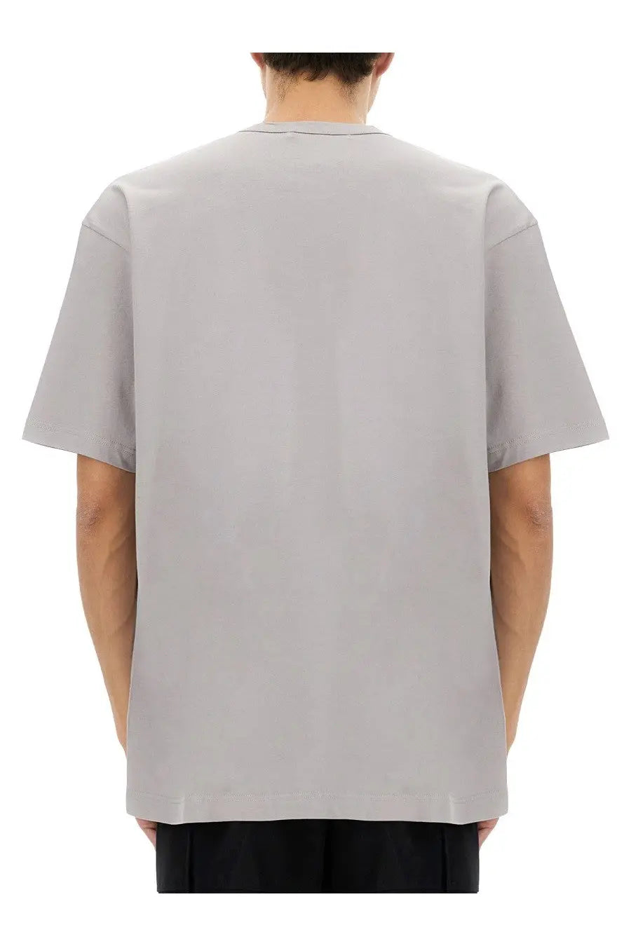 Comme Des Garcons shirt men’s gray minimalist crewneck t-shirt with relaxed fit and subtle seam detailing