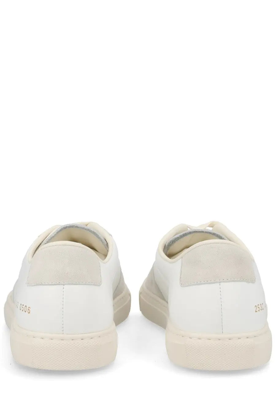 Common projects men’s sneaker bball white leather sneakers with minimalist design and beige heel tab accents