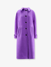 Gucci Women's Compact Cashmere Wool Coat Purple