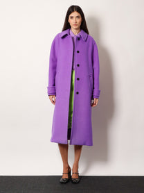 Gucci Women's Compact Cashmere Wool Coat Purple