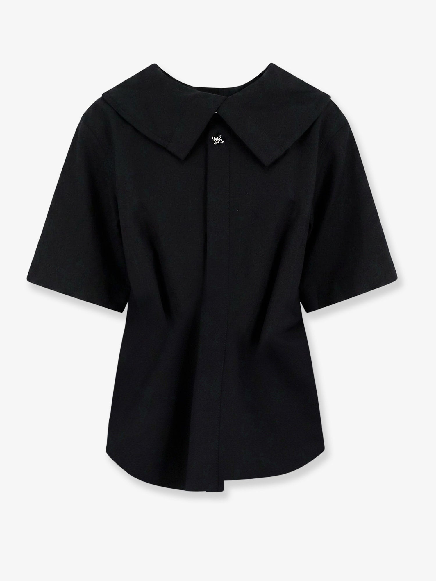 Bottega Veneta Women's Compact Cotton Canvas Shirt Black