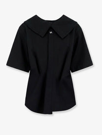 Bottega Veneta Women's Compact Cotton Canvas Shirt Black