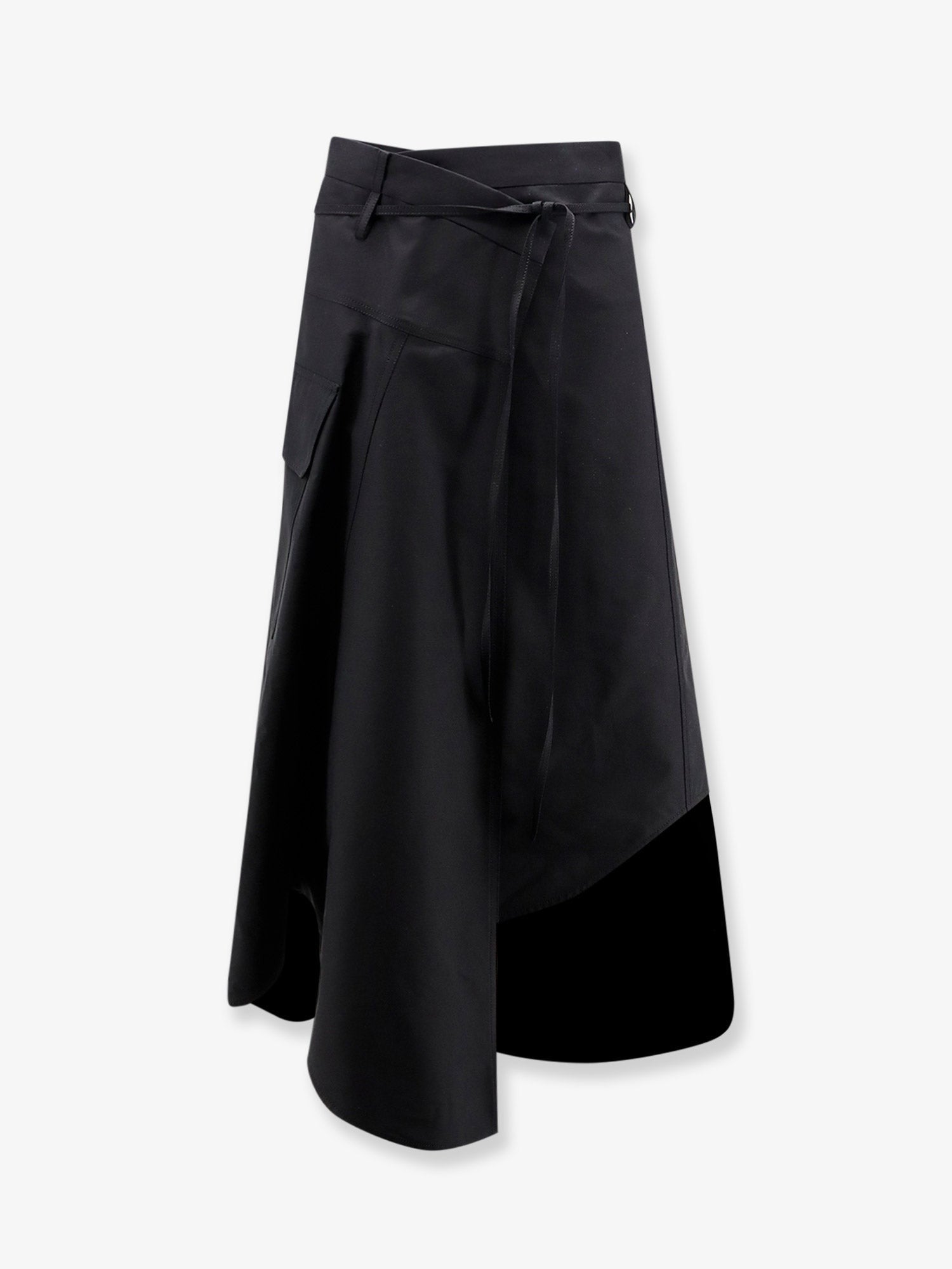 Bottega Veneta Women's Compact Cotton Canvas Skirt Black