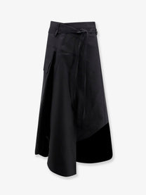 Bottega Veneta Women's Compact Cotton Canvas Skirt Black