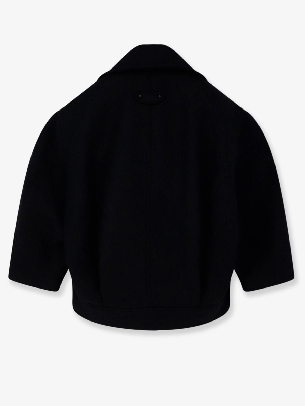 Balenciaga Women's Compact Double Wool Cocoon Peacoat Black